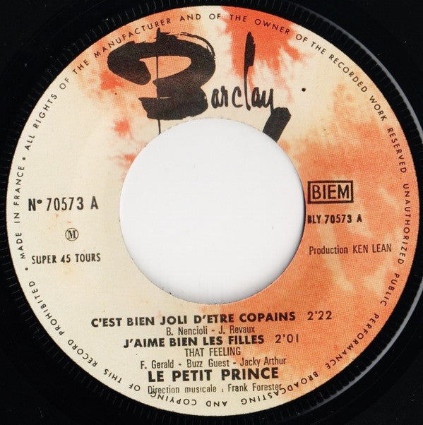 Le Petit Prince : C'est Bien Joli D'être Copains (7", EP)
