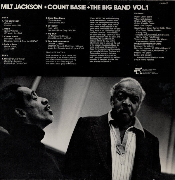 Milt Jackson + Count Basie + The Big Band* : Vol. 1 (LP, Album)