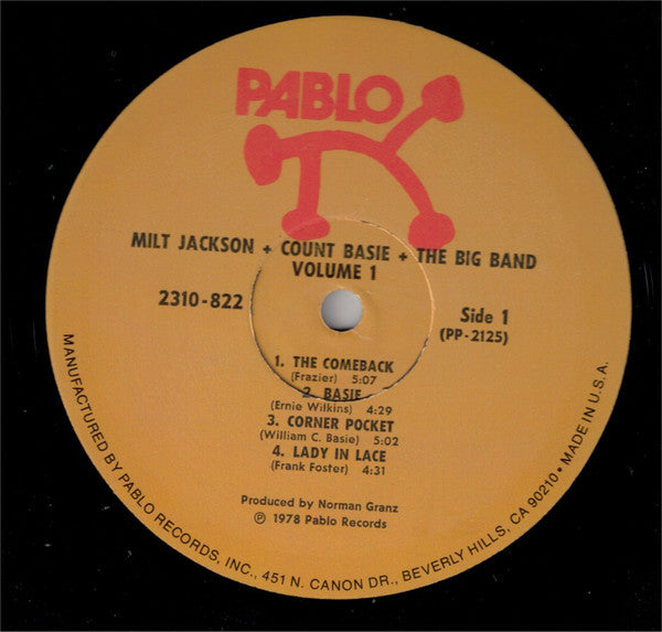 Milt Jackson + Count Basie + The Big Band* : Vol. 1 (LP, Album)