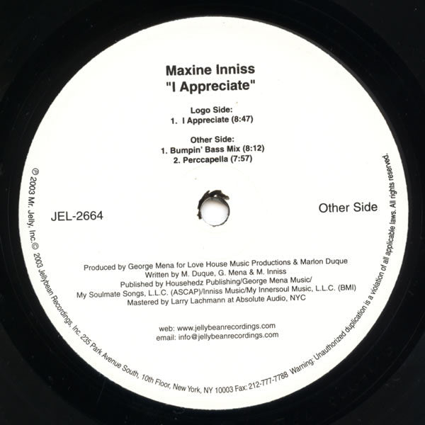 Maxine Inniss : I Appreciate (12")