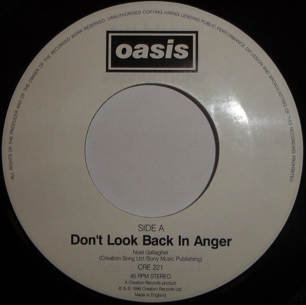 Oasis (2) : Don't Look Back In Anger (7", Single)
