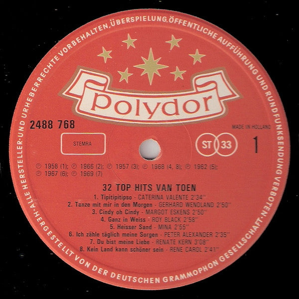 Various : 32 Top Hits Van Toen (2xLP, Comp)