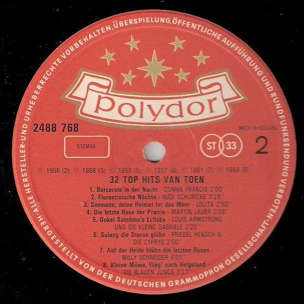 Various : 32 Top Hits Van Toen (2xLP, Comp)