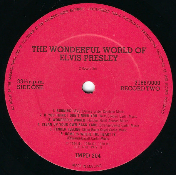 Elvis Presley : The Wonderful World Of Elvis (2xLP, Comp)