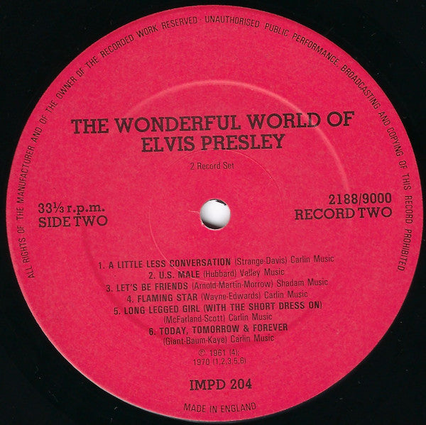 Elvis Presley : The Wonderful World Of Elvis (2xLP, Comp)