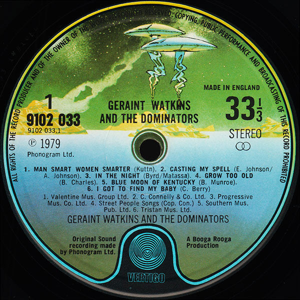 Geraint Watkins & The Dominators : Geraint Watkins & The Dominators (LP, Album)
