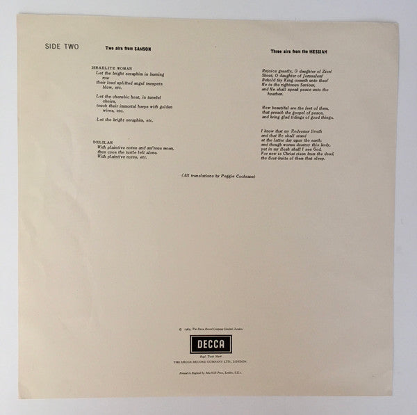 Joan Sutherland Sings Handel* : Joan Sutherland Sings Handel (LP, Comp)