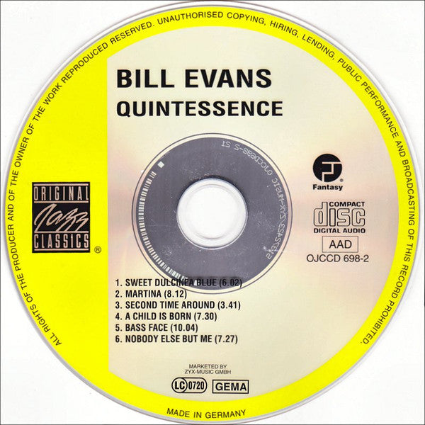Bill Evans : Quintessence (CD, Album, RE, RM)