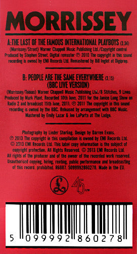 Morrissey : The Last Of The Famous International Playboys (7", Single, Pic, RM)