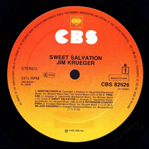 Jim Krueger : Sweet Salvation (LP, Album)