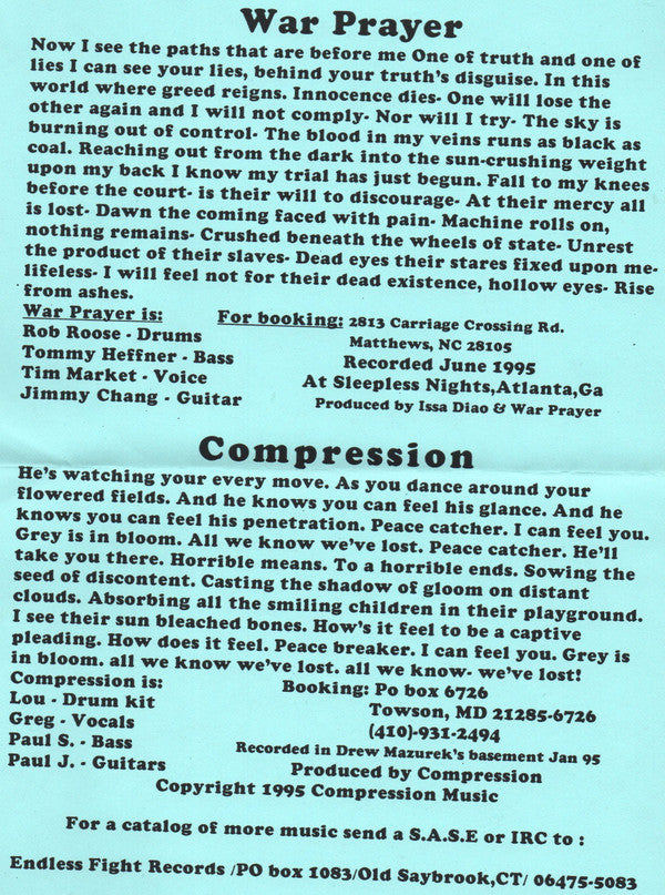 Compression / War Prayer : Captive Pleading (7")