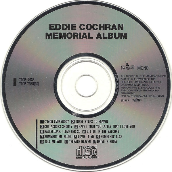 Eddie Cochran = エディ·コクラン* : Memorial Album = メモリアル·アルバム (CD, Album, Mono)