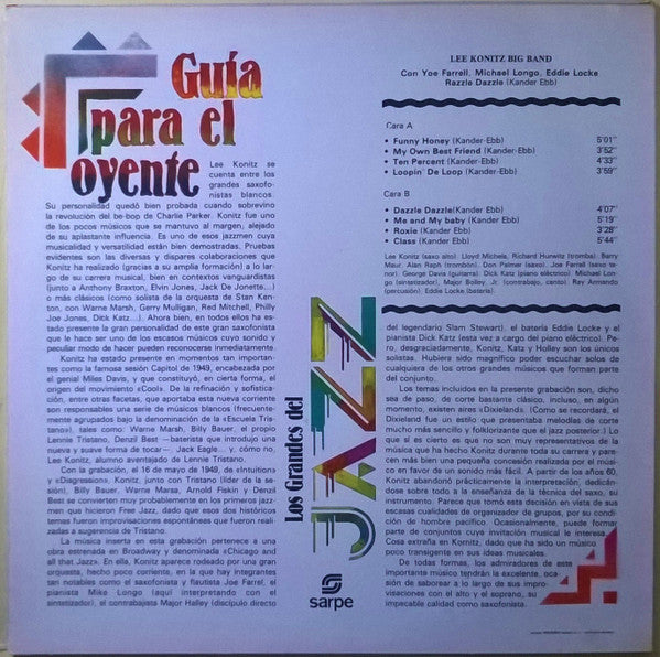 Lee Konitz Big Band : Los Grandes Del Jazz 7 (LP)
