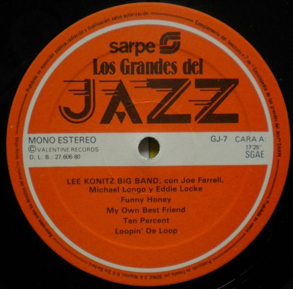 Lee Konitz Big Band : Los Grandes Del Jazz 7 (LP)