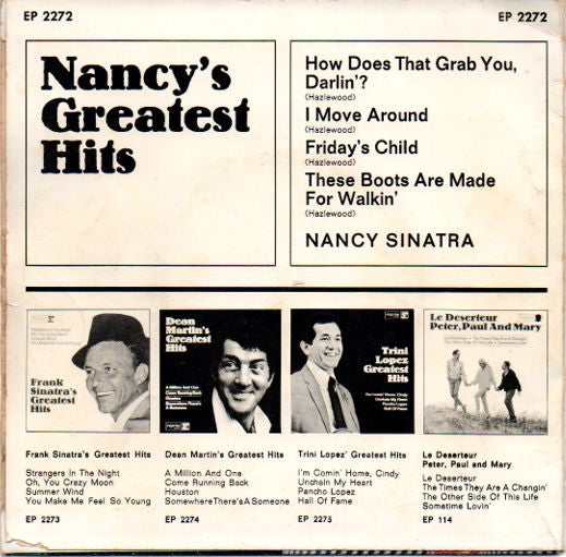 Nancy Sinatra : Nancy's Greatest Hits (7", EP)