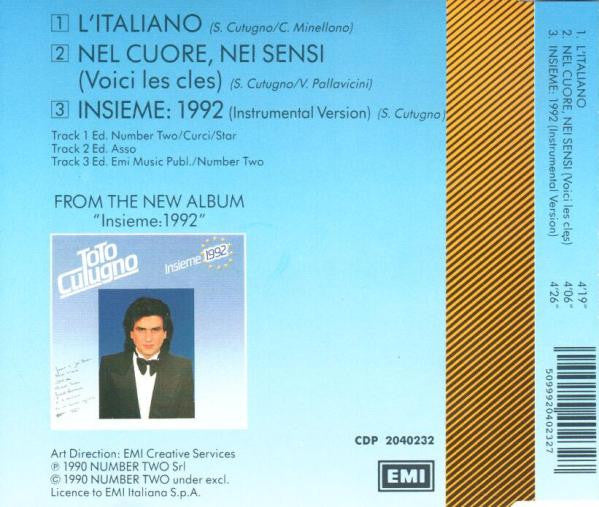 Toto Cutugno : L'Italiano (CD, Single)