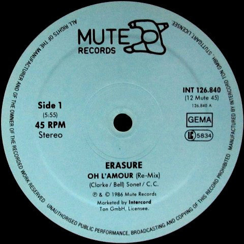 Erasure : Oh L'Amour (12", Maxi, Tho)