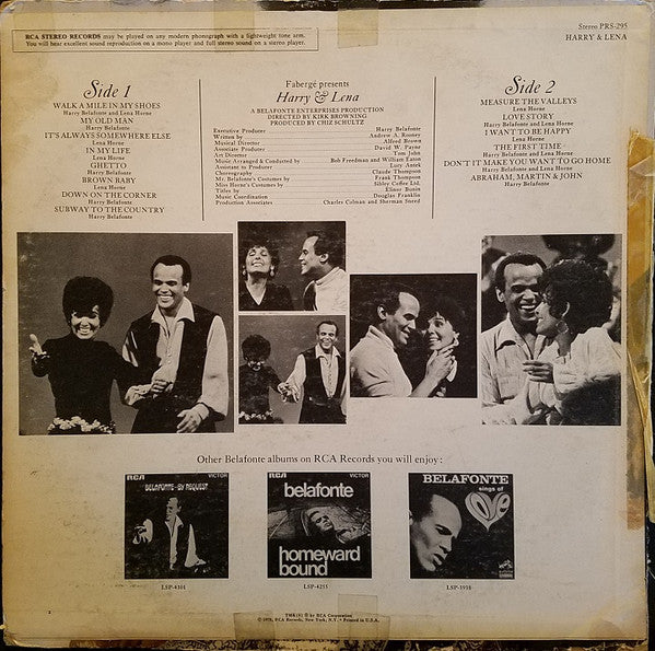 Harry Belafonte And Lena Horne : Harry & Lena (LP)