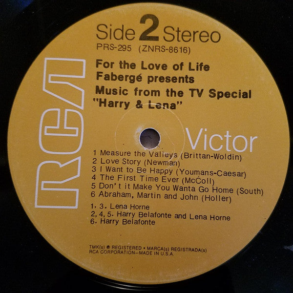 Harry Belafonte And Lena Horne : Harry & Lena (LP)