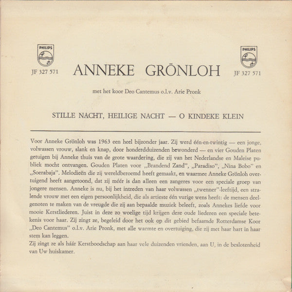 Anneke Grönloh : Stille Nacht, Heilige Nacht / O, Kindeke Klein (7", Single)