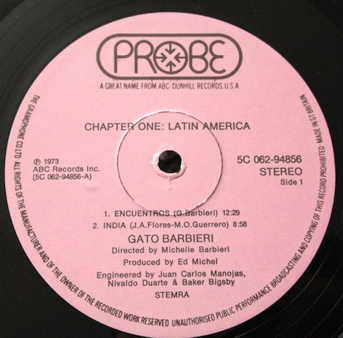 Gato Barbieri : Chapter One: Latin America (LP, Album)