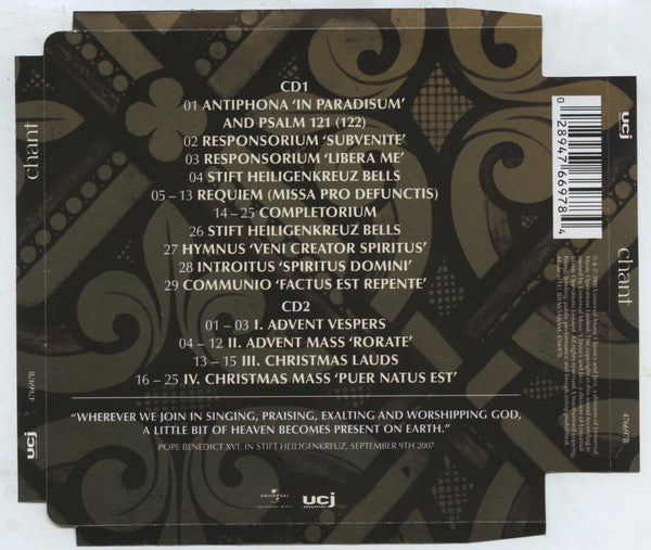 The Cistercian Monks Of Stift Heiligenkreuz : Chant (Music For Paradise) (2xCD, Album)