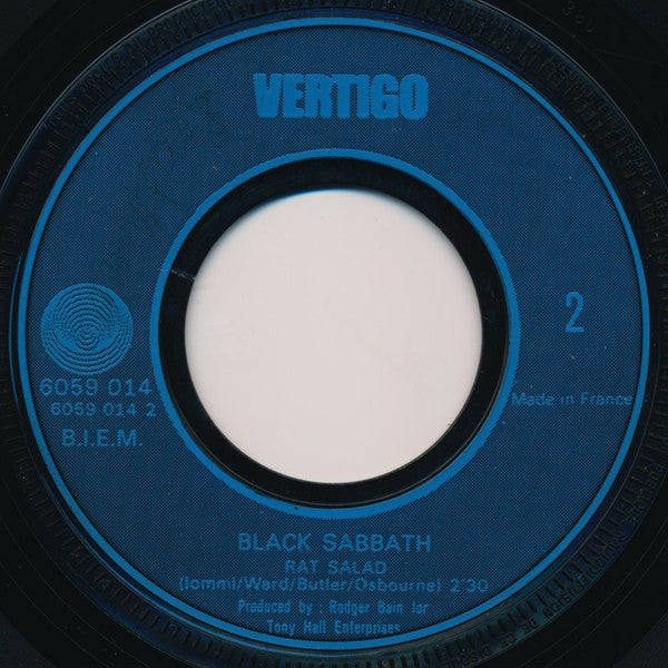 Black Sabbath : Paranoïd / Rat Salad (7", Single, Blu)
