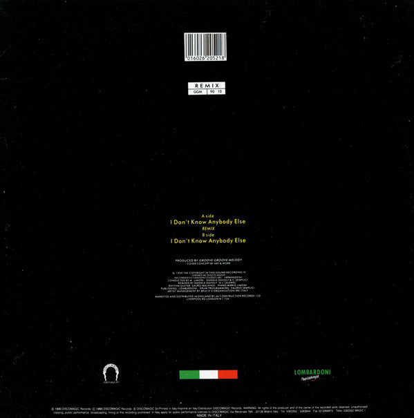 Black Box : I Don't Know Anybody Else (Club Remix) (12")