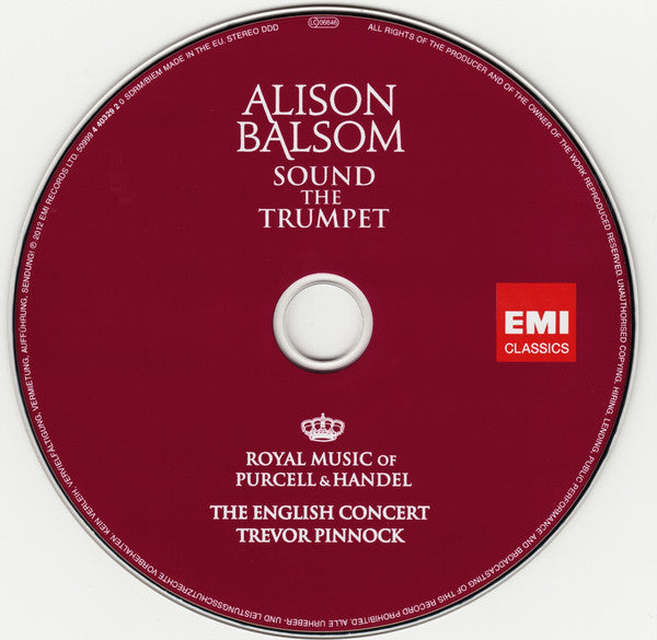 Alison Balsom, The English Concert, Trevor Pinnock, Henry Purcell & Georg Friedrich Händel : Sound The Trumpet (Royal Music Of Purcell & Handel) (CD, Album)