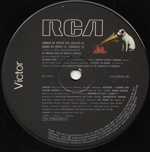 Various : Sambas De Enredo Das Escolas De Samba Do Grupo 1A - Carnaval 87 (LP, Album)