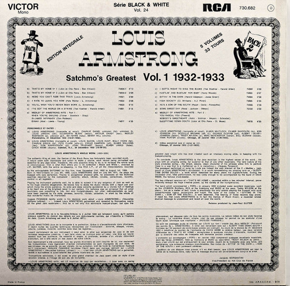 Louis Armstrong : Satchmo's Greatest Vol. 1 (1932-1933) (LP, Comp, Mono, RE)
