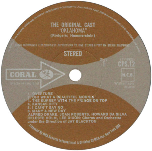 Various : Oklahoma! - Original Broadway Cast Album (LP)