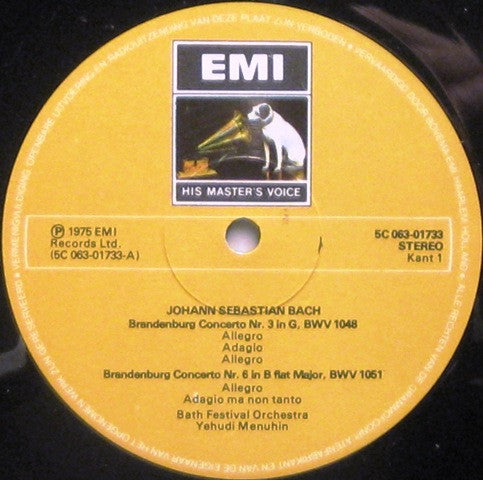 Johann Sebastian Bach - Bath Festival Orchestra, Yehudi Menuhin : Brandenburg Concertos 3 & 6 / Orchestral Suite 2 (LP, Comp)