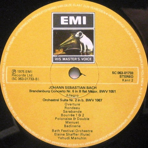 Johann Sebastian Bach - Bath Festival Orchestra, Yehudi Menuhin : Brandenburg Concertos 3 & 6 / Orchestral Suite 2 (LP, Comp)