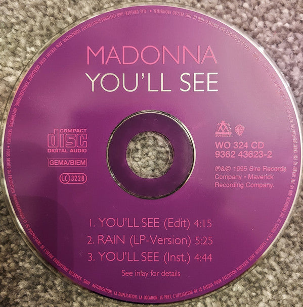 Madonna : You'll See (CD, Single, RP)