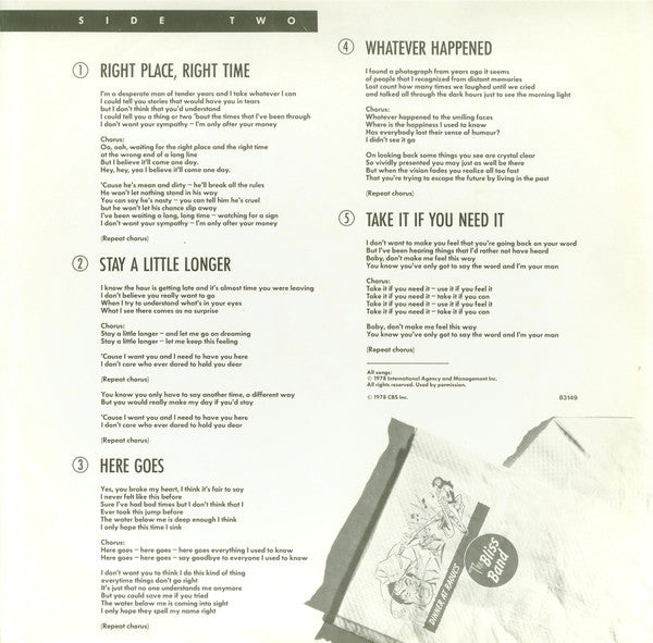 The Bliss Band : Dinner With Raoul (LP, Album)