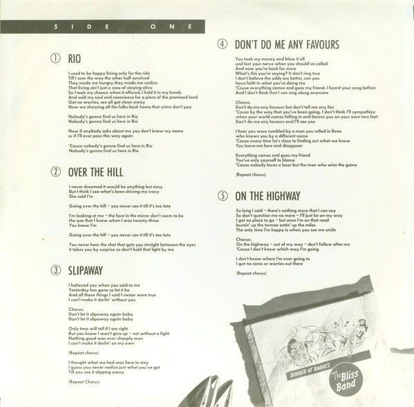 The Bliss Band : Dinner With Raoul (LP, Album)