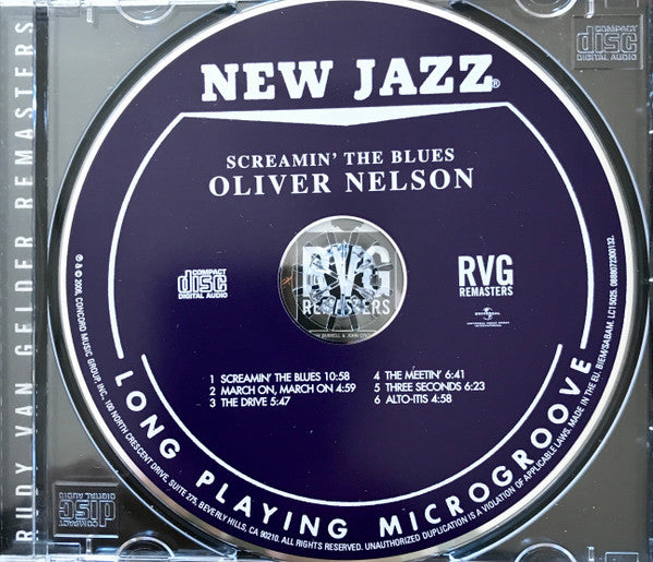 Oliver Nelson / The Oliver Nelson Sextet Featuring Eric Dolphy / Richard Williams : Screamin' The Blues (CD, Album, RE, RM)
