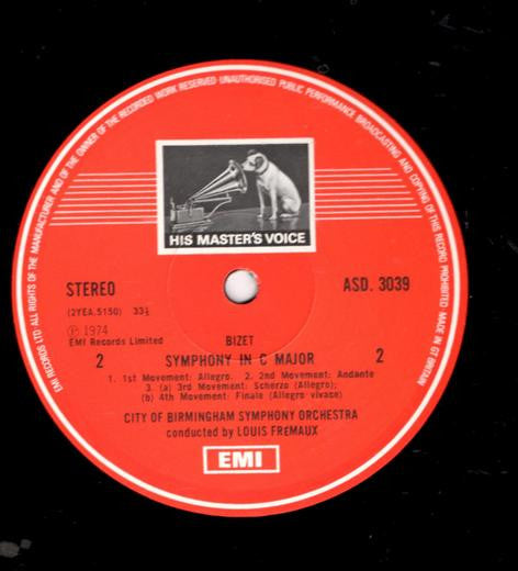 Georges Bizet, City Of Birmingham Symphony Orchestra, Louis Frémaux : Roma * Symphony in C (LP)