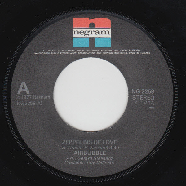 Air Bubble : Zeppelins Of Love (7", Single)