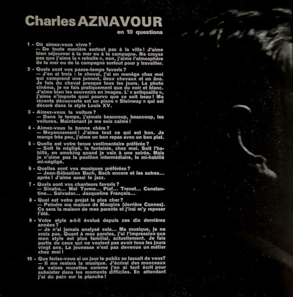 Charles Aznavour : Charles Aznavour Chante En Multiphonie Stéréo - Album No 2 (LP, Comp)