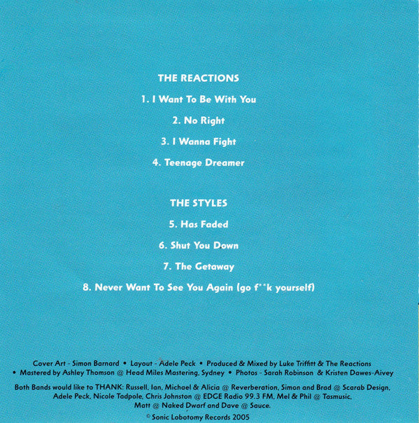 The Reactions (5), The Styles (9) : Isolation Breeds Strange Creatures (CD)