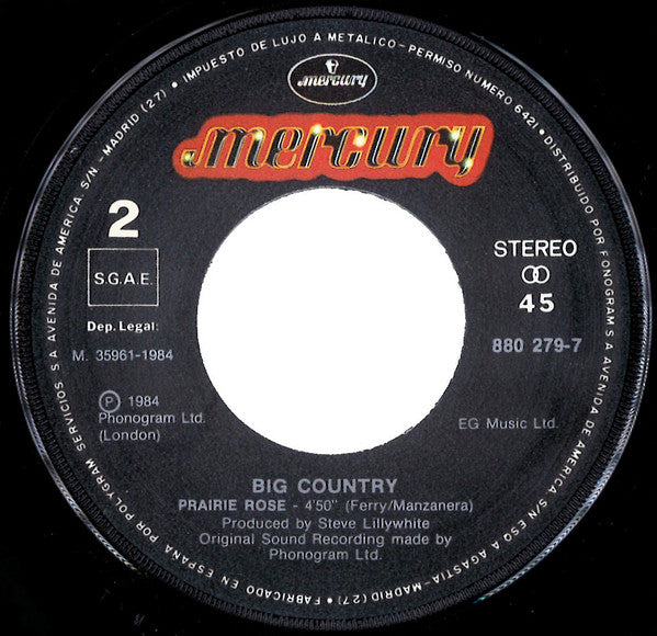 Big Country : East Of Eden = Este Del Eden (7", Single)