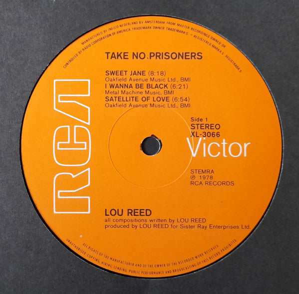 Lou Reed : Lou Reed Live - Take No Prisoners (2xLP, Album, Gat)