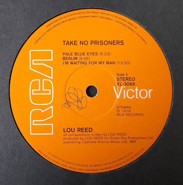 Lou Reed : Lou Reed Live - Take No Prisoners (2xLP, Album, Gat)