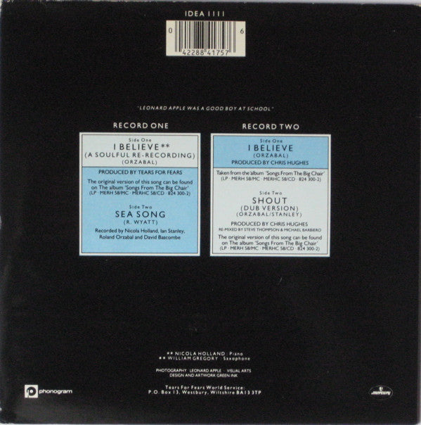 Tears For Fears : I Believe (A Soulful Re-Recording) (2x7", Single, Ltd)