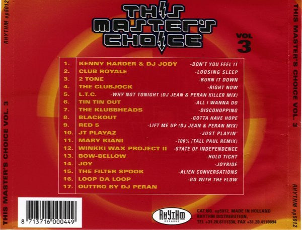 Peran : This Master's Choice Vol 3 (CD, Mixed)