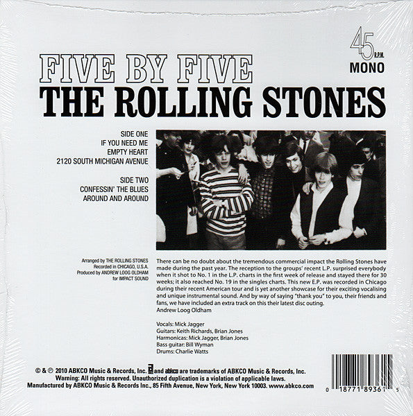 The Rolling Stones : Five By Five (7", EP, RSD, Mono, RE)