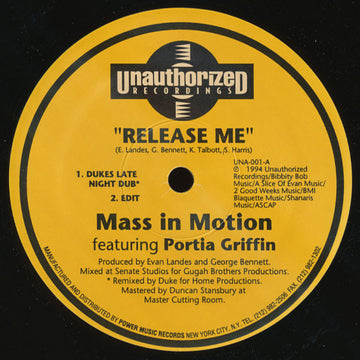 Mass In Motion Featuring Portia Griffin : Release Me (12")