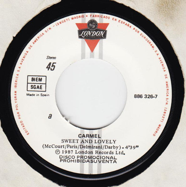 Carmel (2) : Sweet And Lovely (7", Single, Promo)